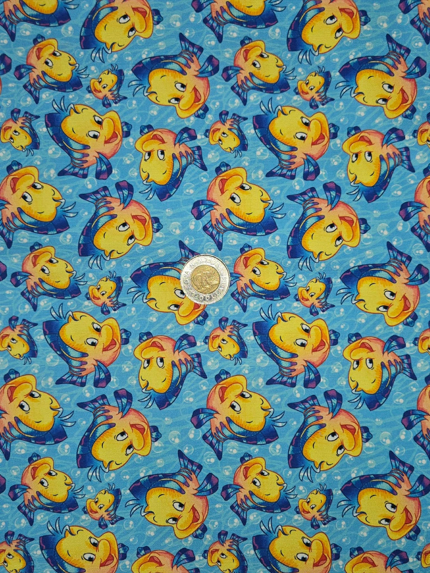 Coton - poisson jaune et bleu, sirène