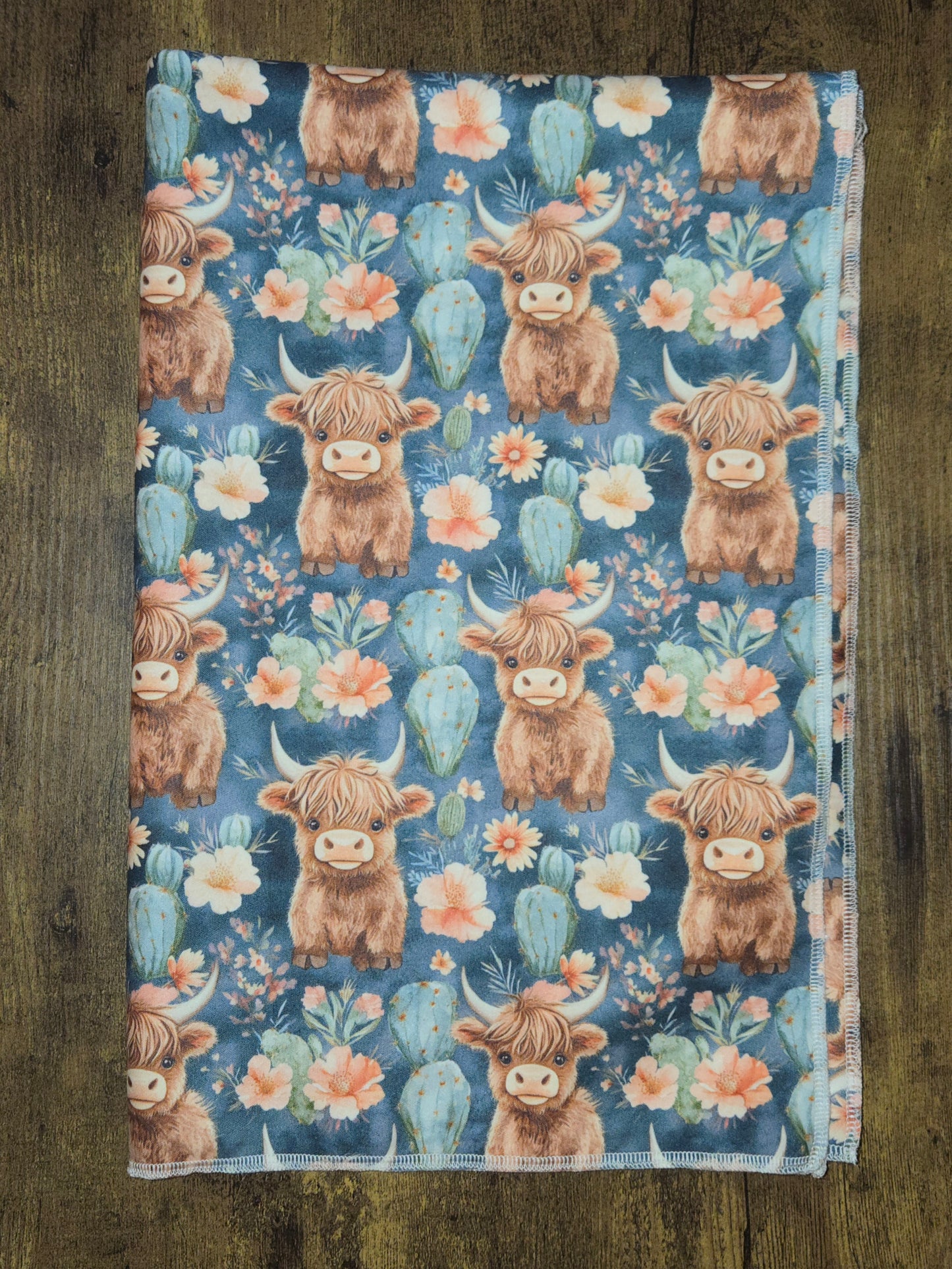 Linge à vaisselle - Vache highland et cactus