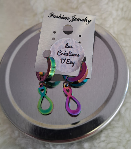 Boucles d'Evy - pendante multicolore