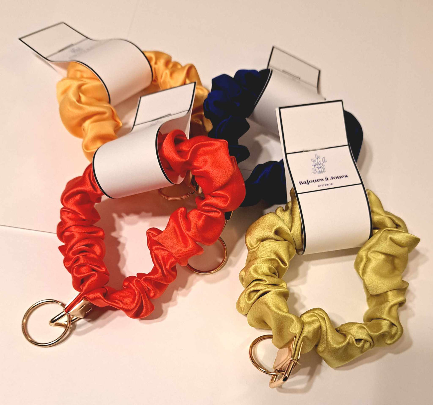 Porte-Clé en chouchou -  Corail Satiné
