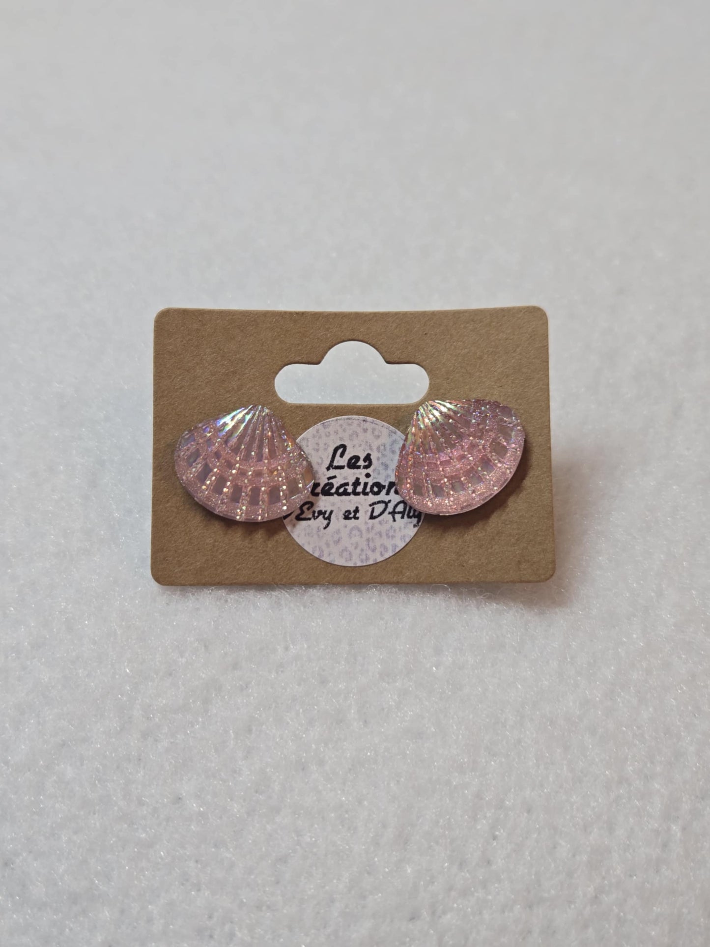 Boucles d'Evy - Coquillage rose