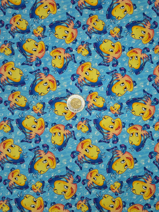 Coton - poisson jaune et bleu, sirène