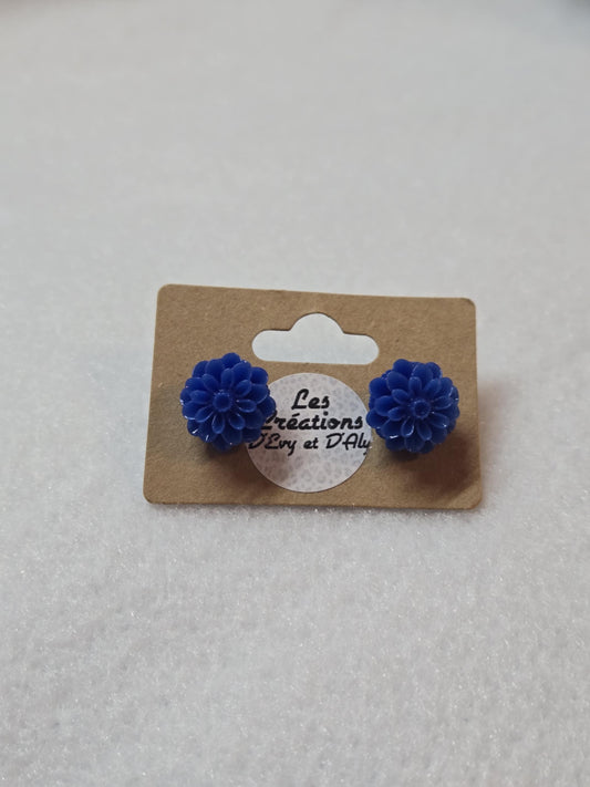Boucles d'Evy - Fleur Bleu