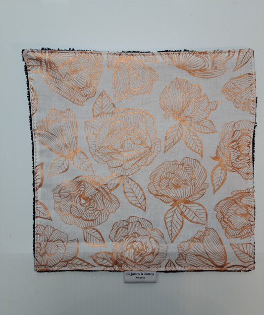 Débarbouillette - Fleur or rose